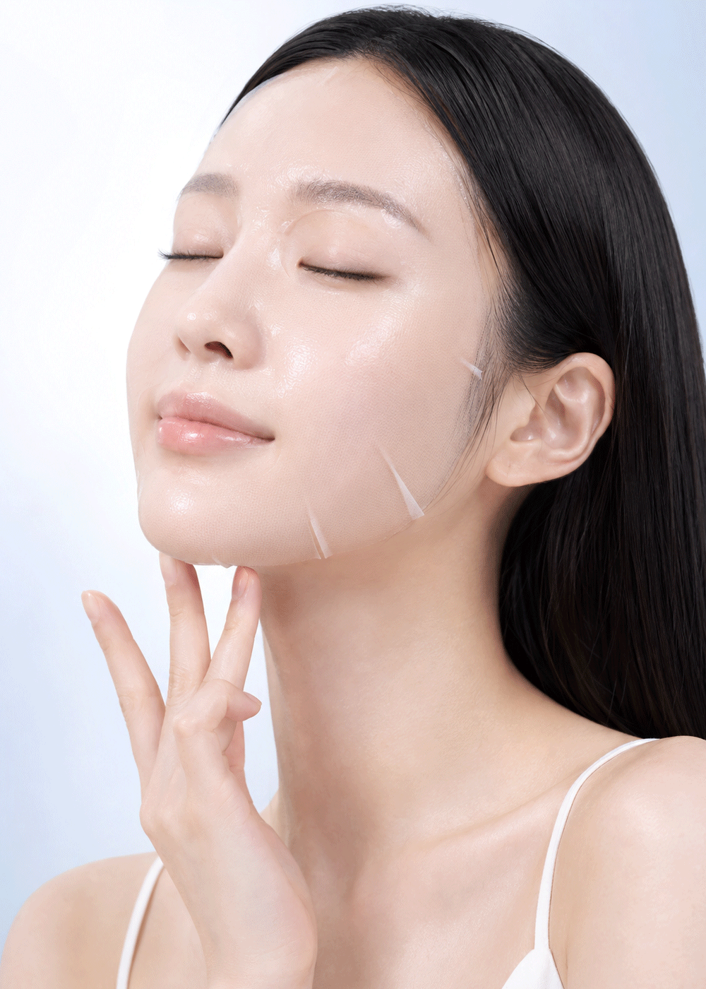 Sheet fit on facial contours