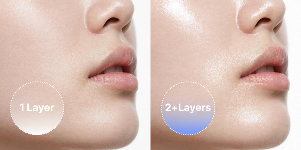 One-layer & layered serum application